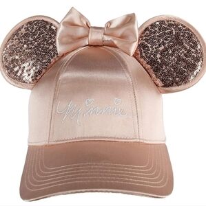 Disney Adult Rose Gold Tone Minnie Mouse Ears Hat
